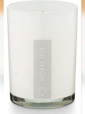 Norse Isle White Glass Scented Candle - Clean Fragrance